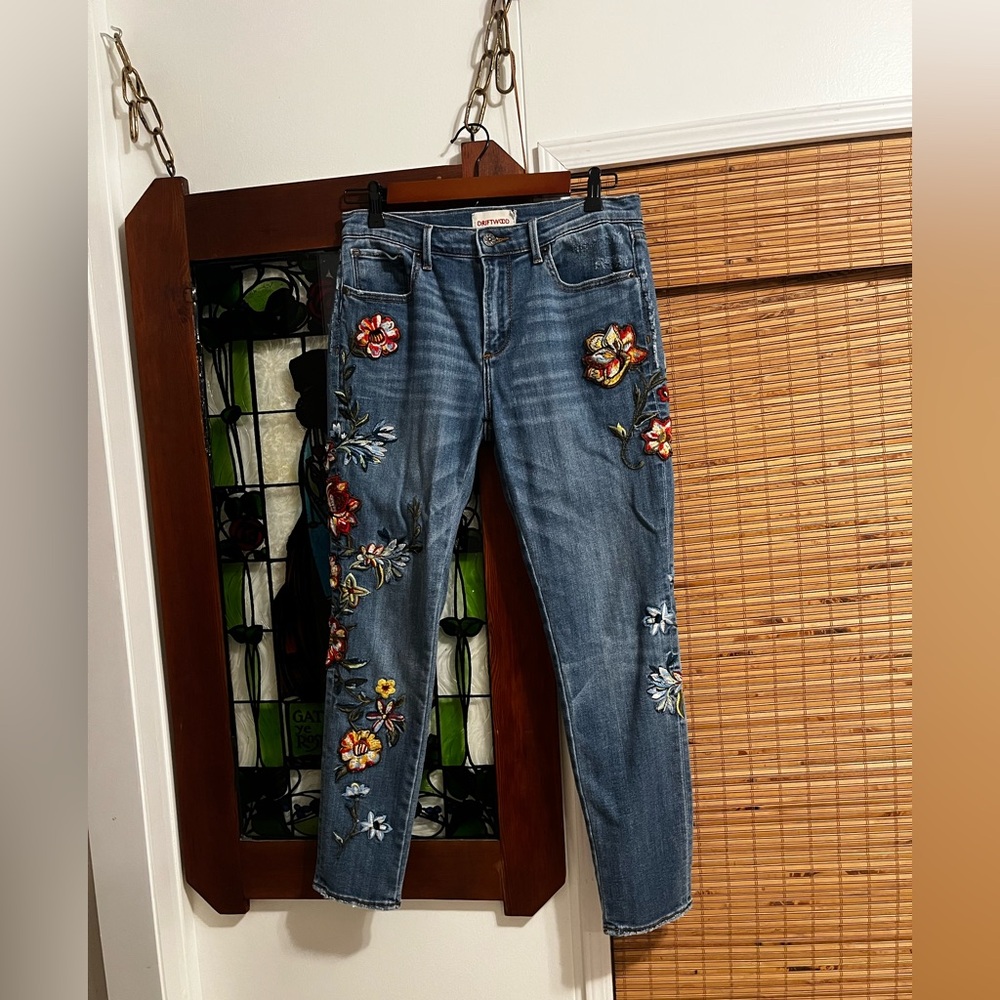 DRIFTWOOD Blue Embroiderd Detail Jeans